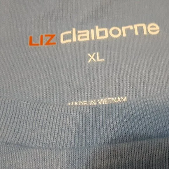 Liz Claiborne Womens Crew Neck Short Sleeve T-Shirt Size XL Light Blue - Picture 3 of 4
